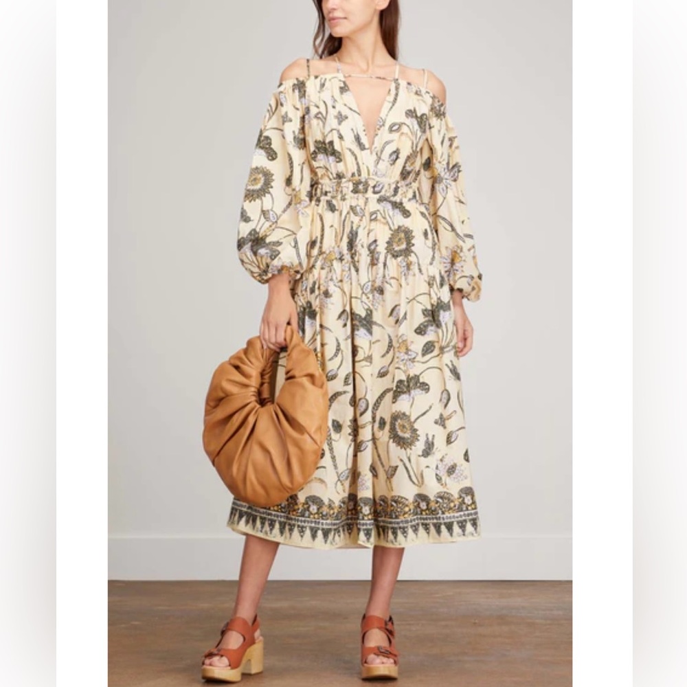 Ulla Johnson Tahlia Midi dress in lemon balm